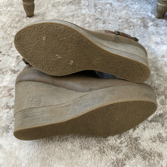 Sbicca Taupe Buckle Strap Wedge Booties - Picture 5 of 8